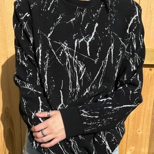 H&M Black and White Knit Sweater